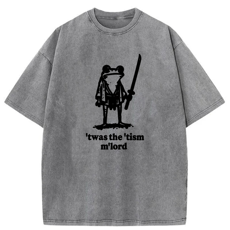 Frog With Sword And Text Print tshirt 100% cotton
