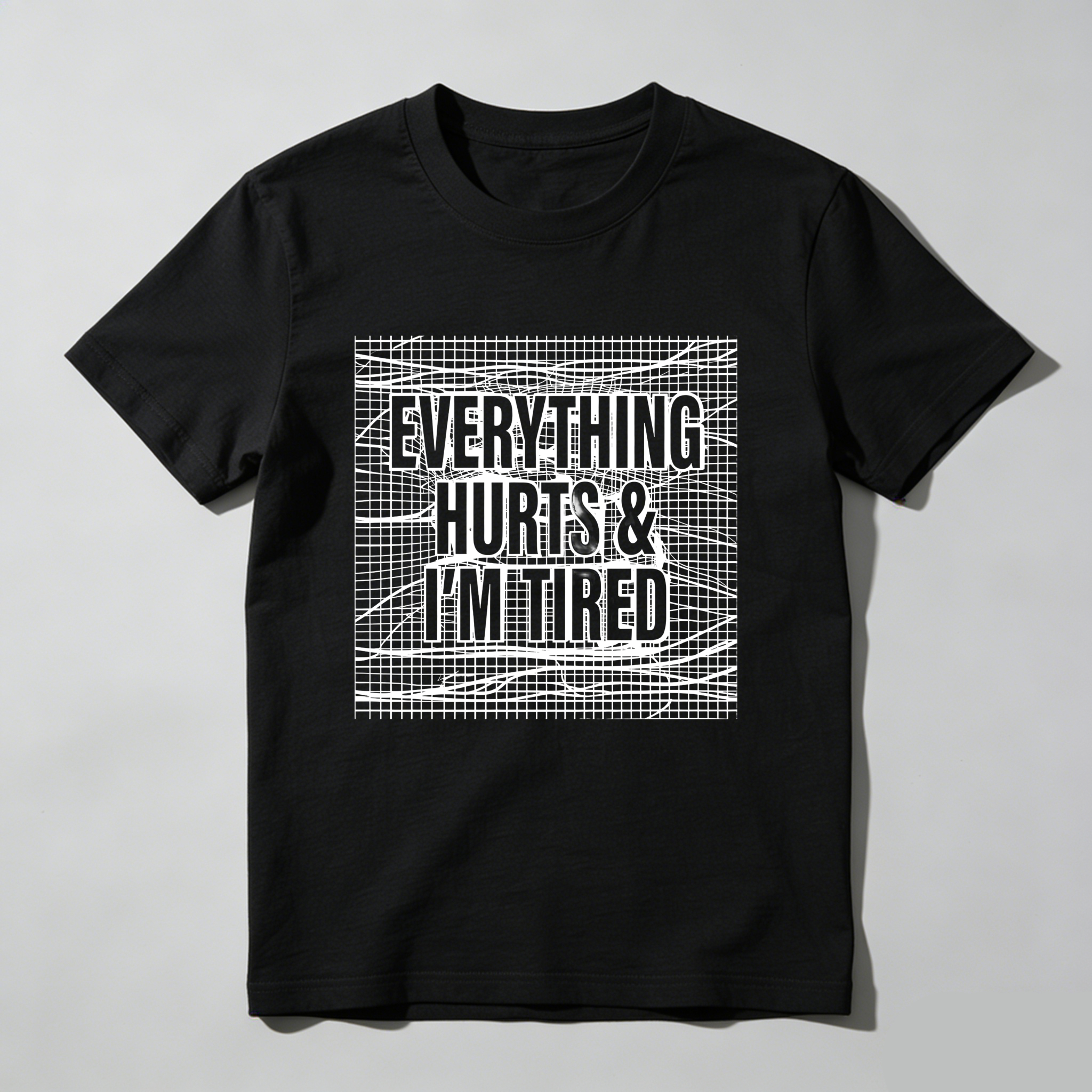 TEECURENT Everything Hurts And Im Tired Pure Cotton Short Sleeve T Shirt-TeeCurent