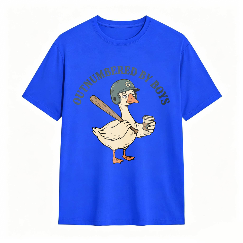 Comfort Colors Outnumbered By Boys Baseball Mom Goose Funny T-shirt