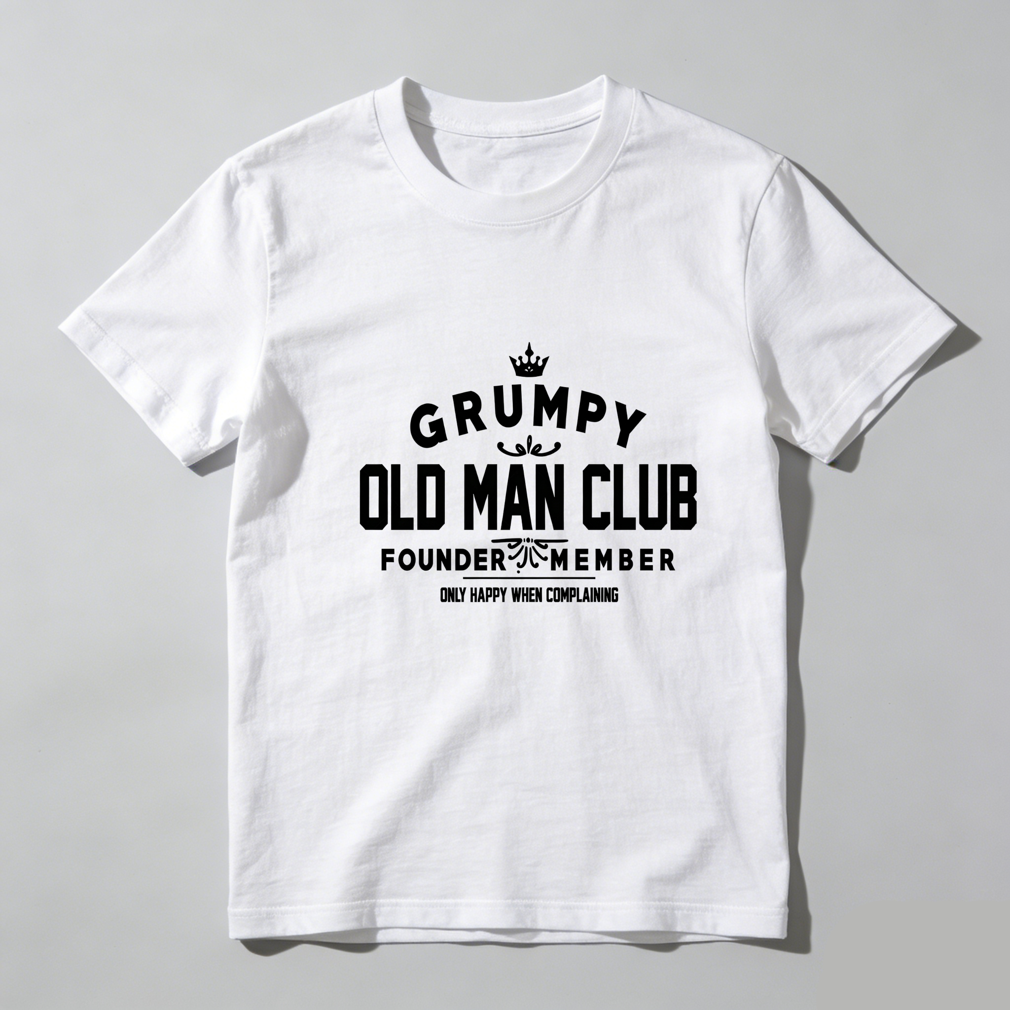 TEECURENT Grumpy Old Man Club Founder Member   Pure Cotton Short Sleeve T Shirt-TeeCurent