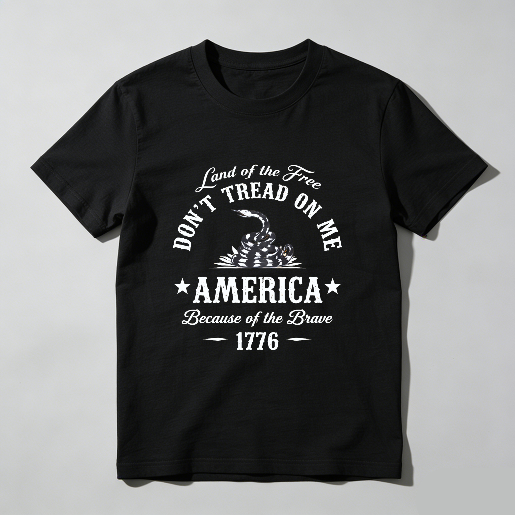 TEECURENT Land Of The Free Dont Tread On Me America Because Of The Brave 1776 T Shirt WOMEN