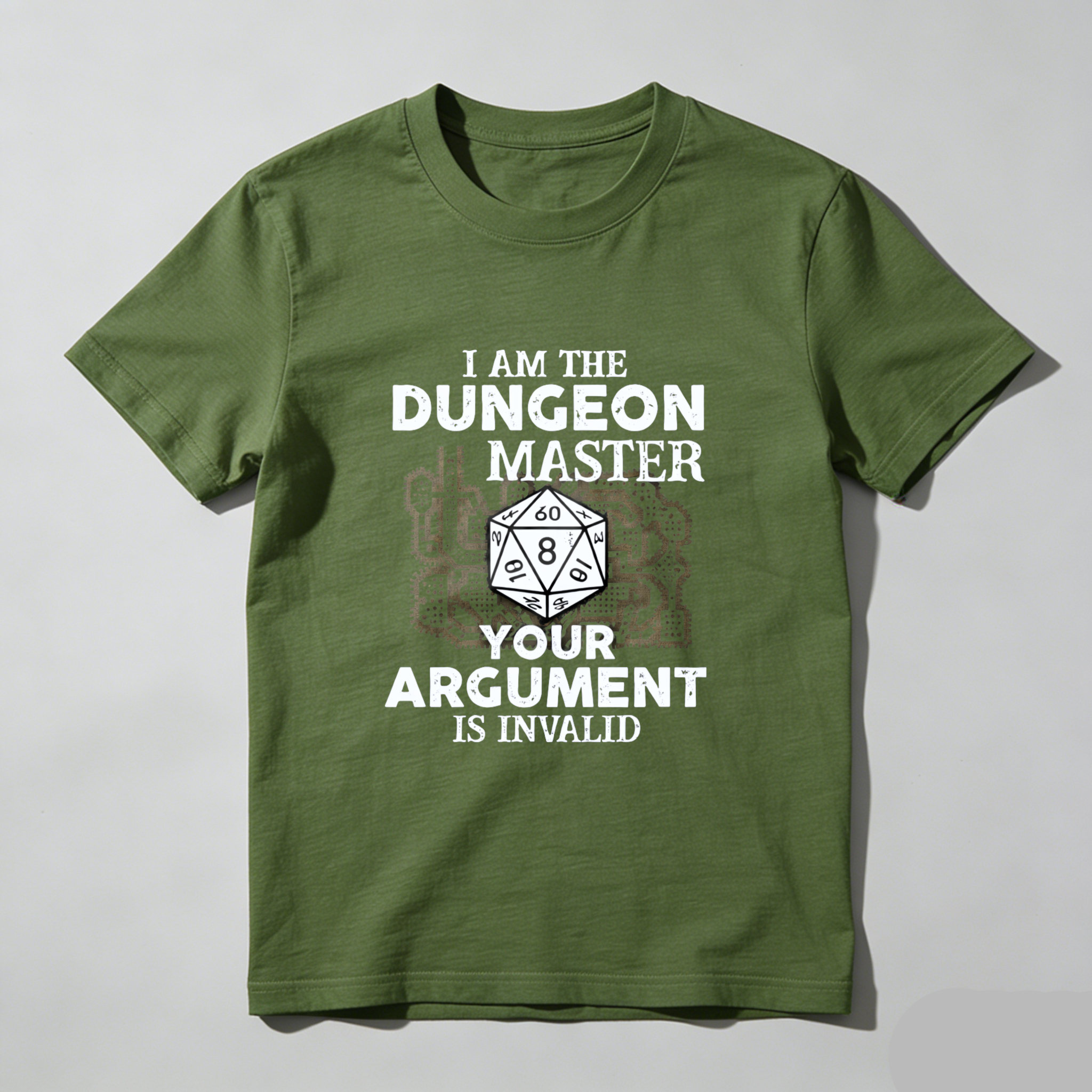 TEECURENT I Am The Dungeon Master Your Argument Is Invalid D20 Dice T-Shirt For Dnd Gamers Role Playing Game Rpg Shirt