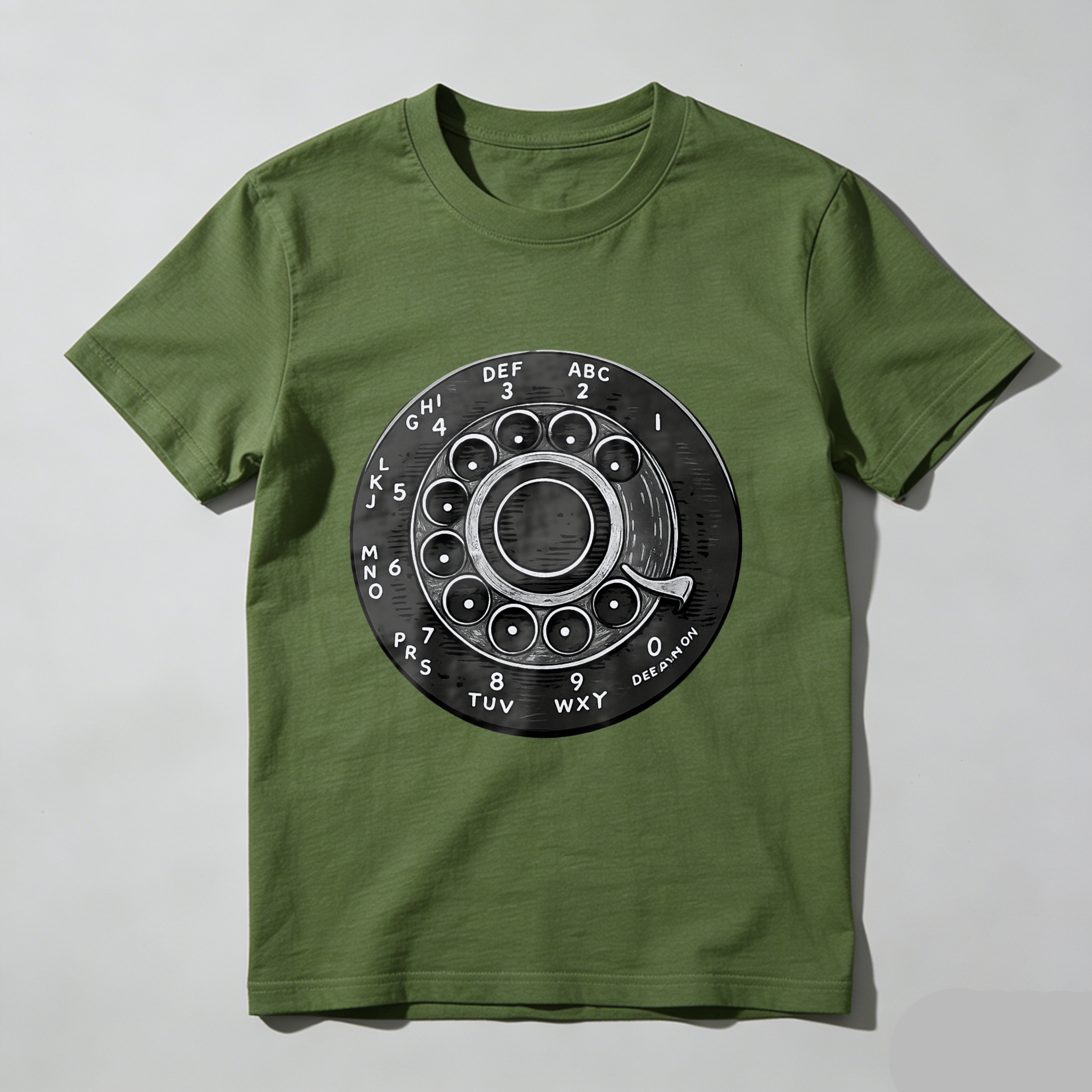 Retro Rotary Dial Phone T-Shirt Vintage Telephone Design Made In Usa Black Unisex Shirt