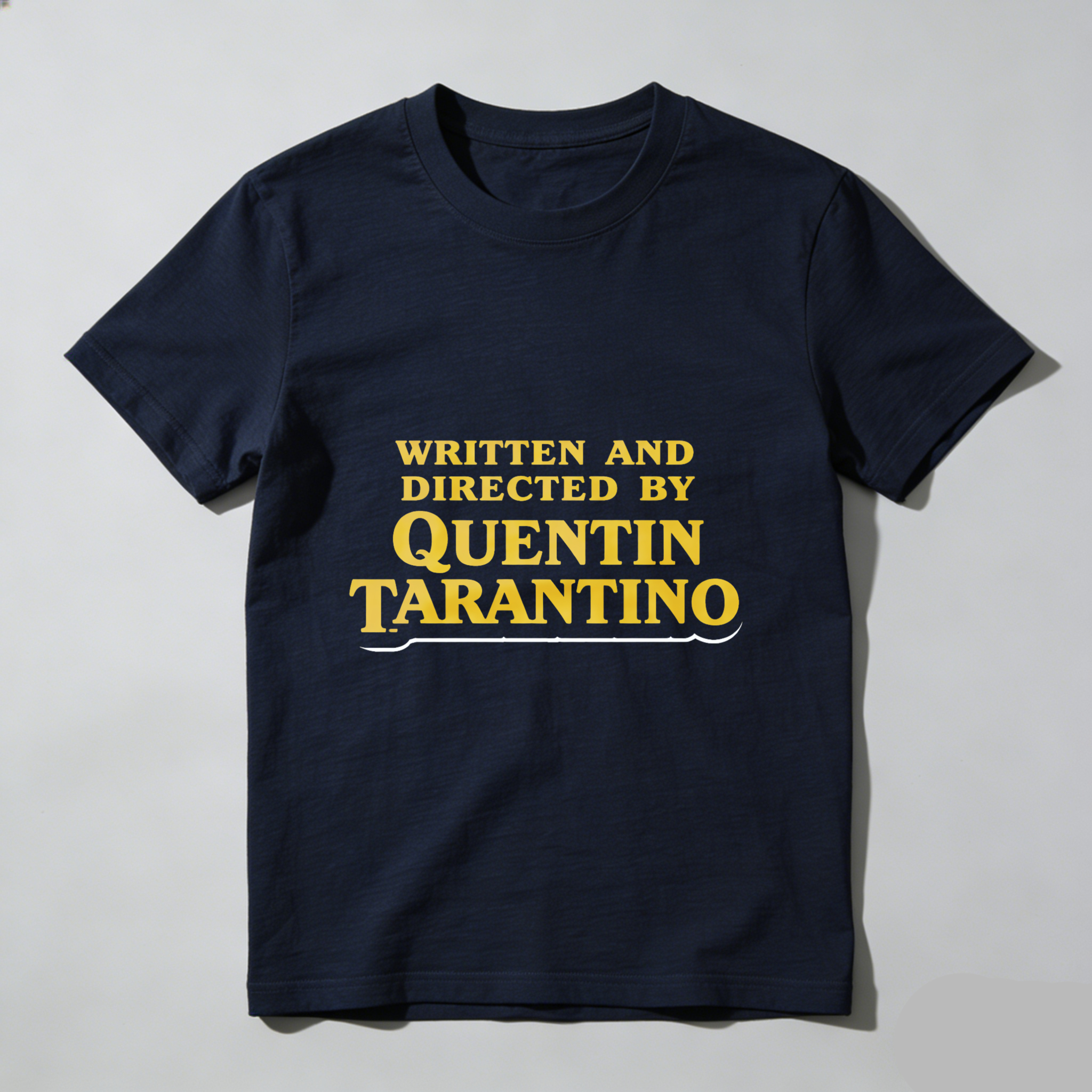 TEECURENT Written And Directed By Quentin Tarantino T Shirt Movie Fan Gift Black Cotton Tee Men Women Unisex Fashion Casual Wear