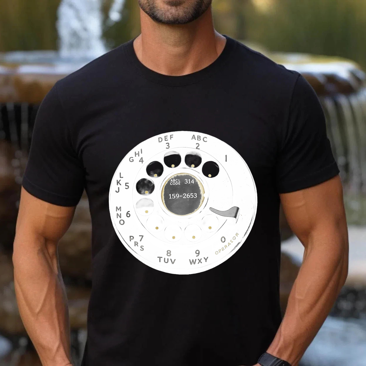 Vintage Rotary Phone Dial Design T Shirt Made In Usa Retro Telephone Graphic Unisex Black Tee