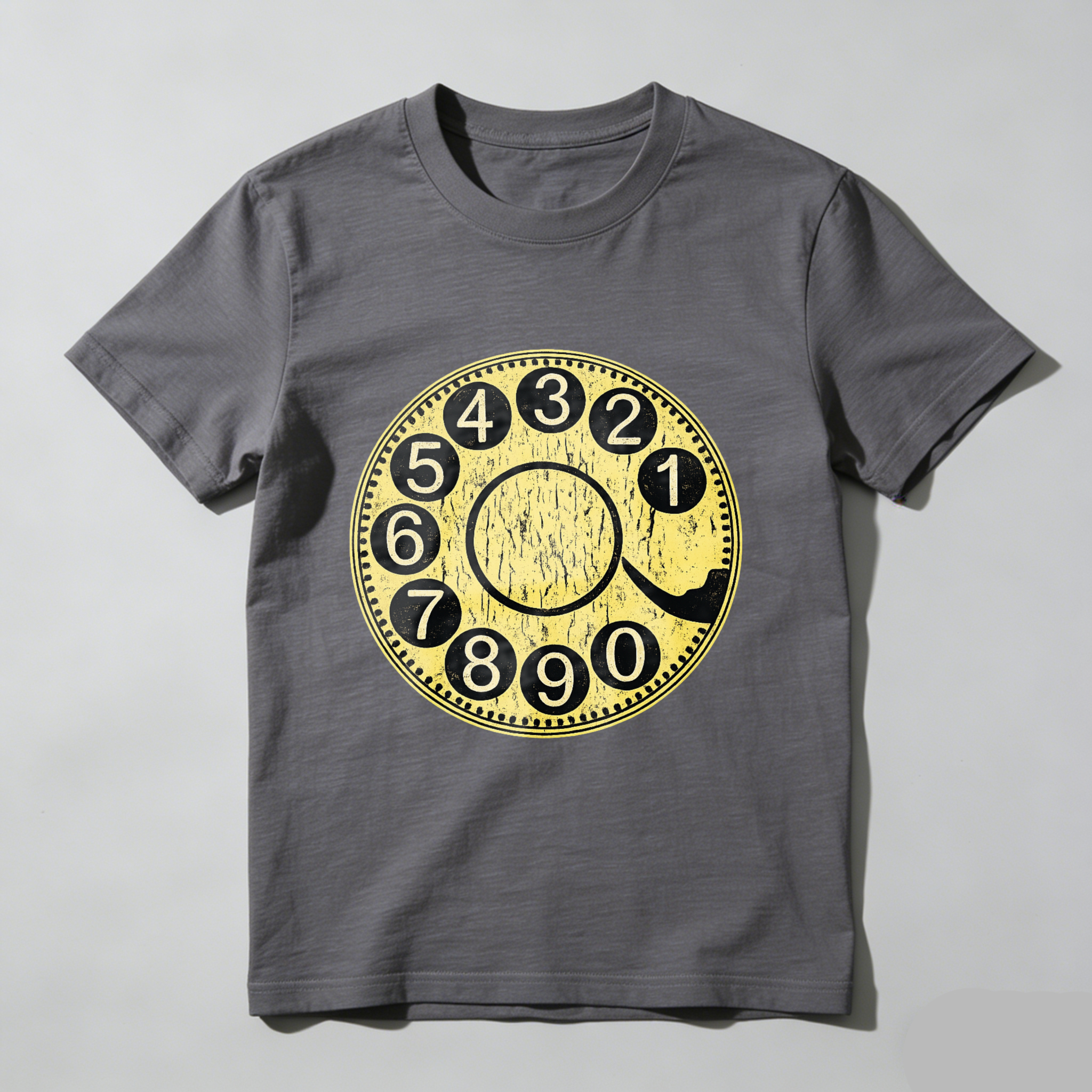 Vintage Rotary Dial Phone T-Shirt Made In Usa Retro Telephone Design Black Cotton Shirt Unisex Classic Style Gift For Tech Enthusiasts