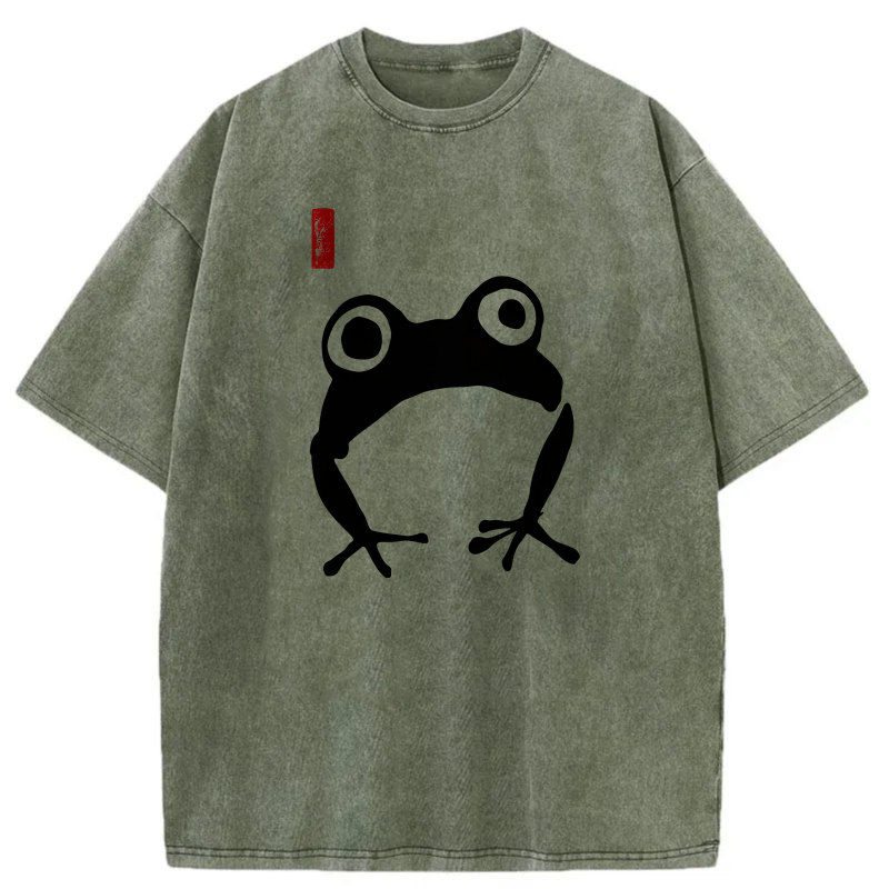 White Frog With Red Mark tshirt 100% cotton