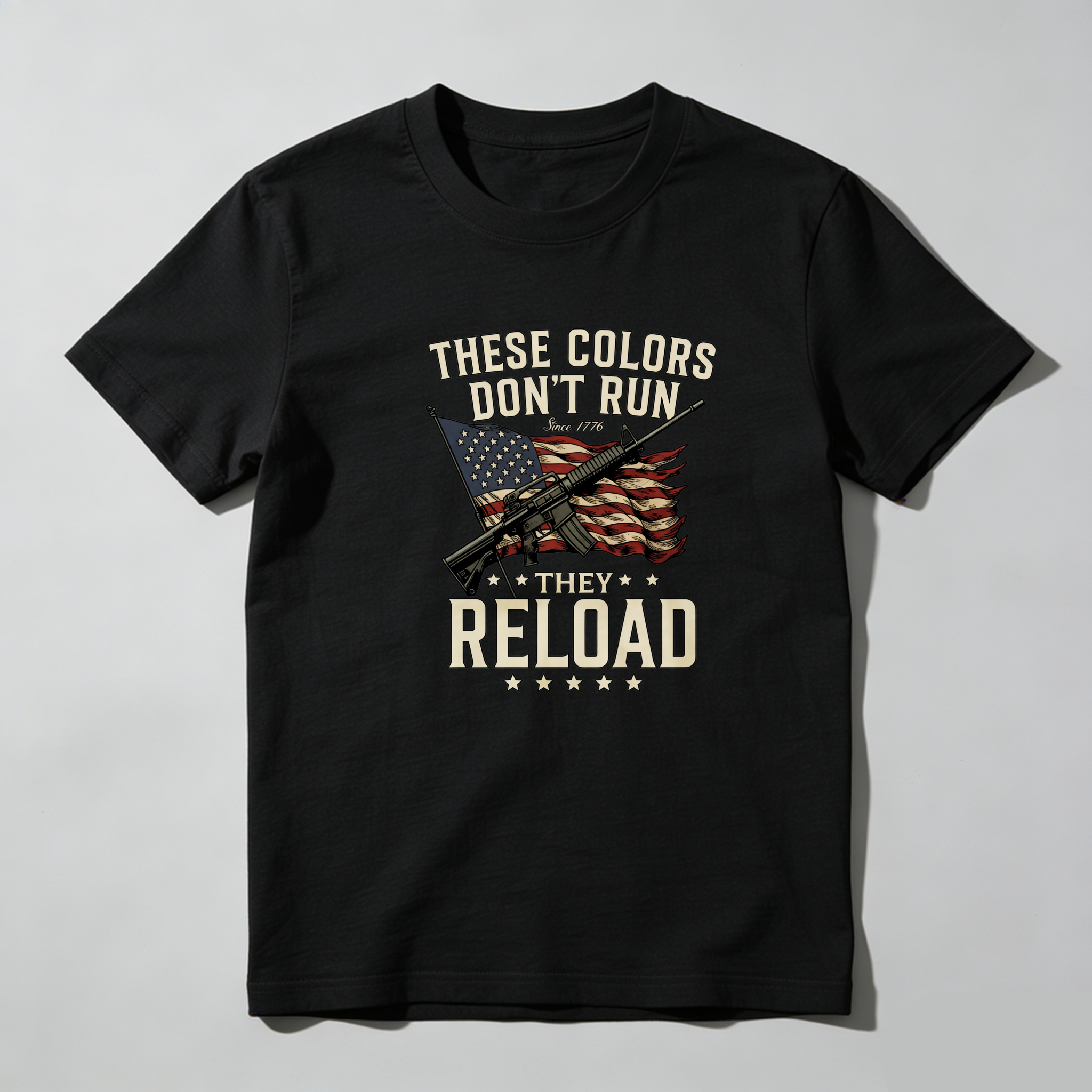 TEECURENT These Colors Don't Run They Reload Pure Cotton Short Sleeve T Shirt-TeeCurent