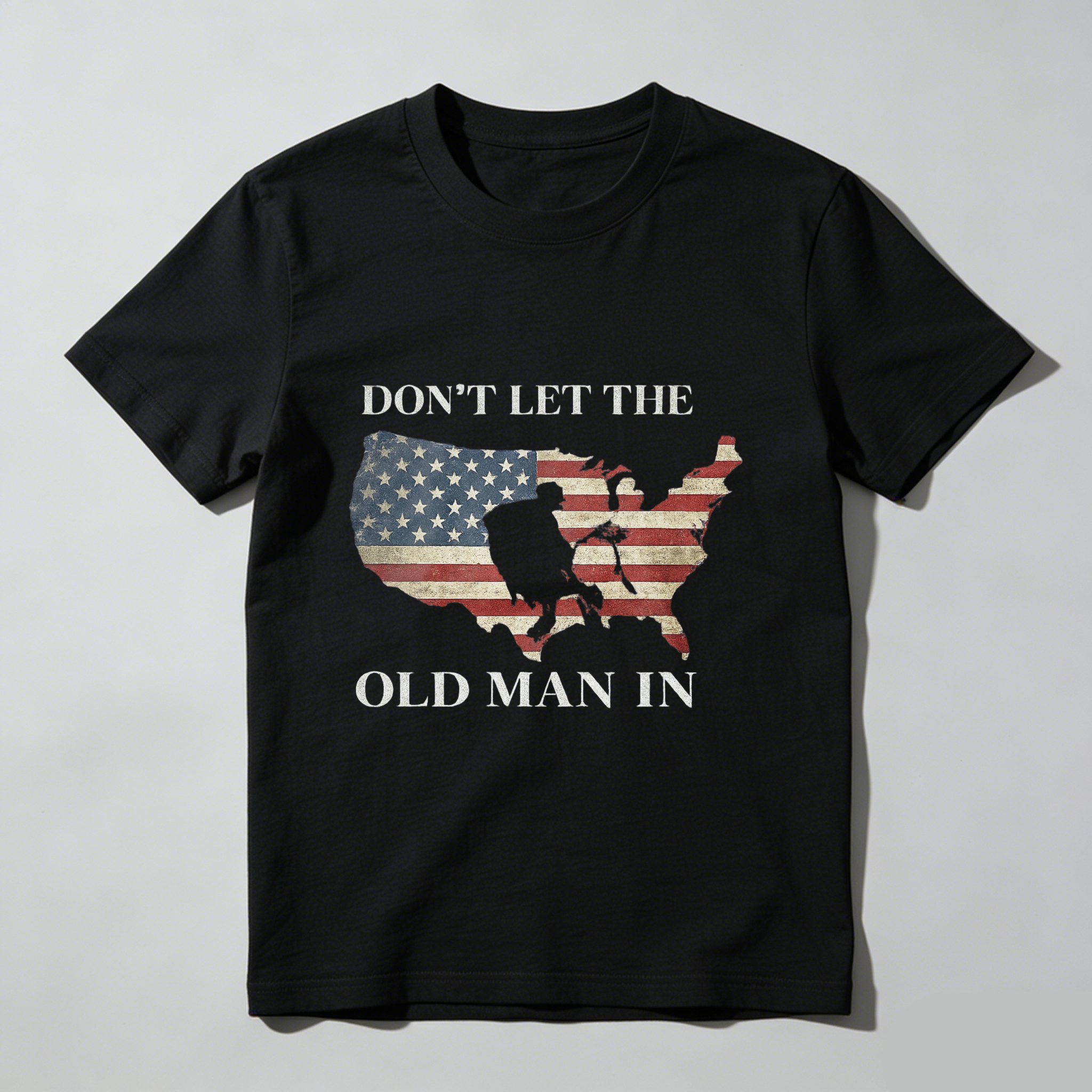 TEECURENT Dont Let The Old Man In Usa Map Flag T Shirt