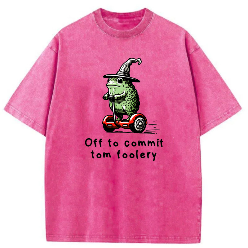 Frog Wizard On Scooter Tom Foolery tshirt 100% cotton