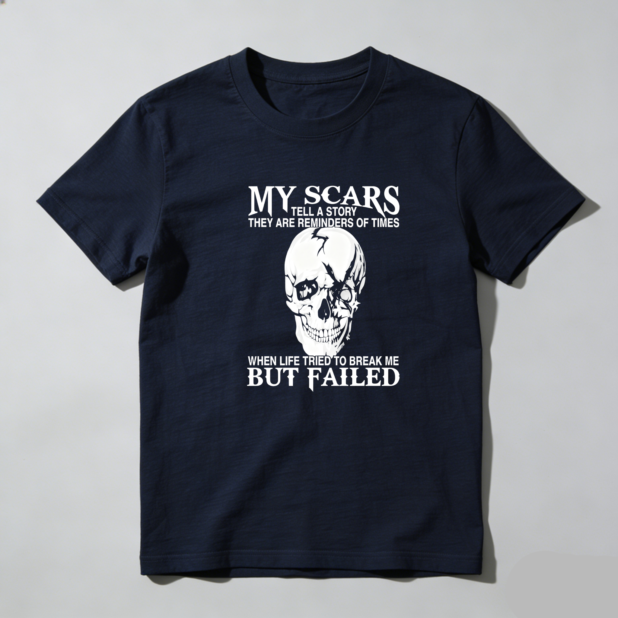 TEECURENT My Scars Tell A Story Pure Cotton Short Sleeve T Shirt-TeeCurent