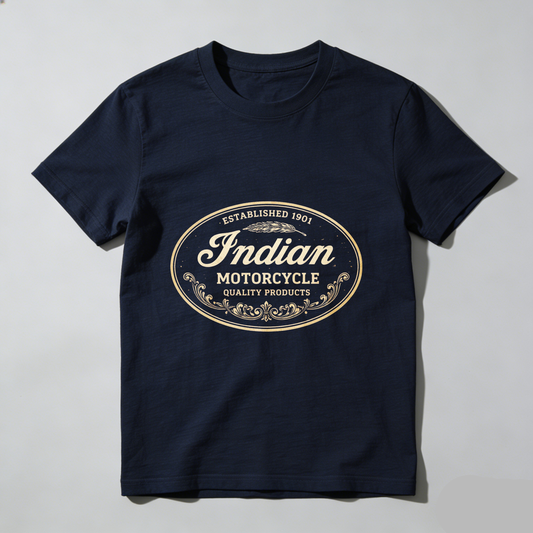 Indian Motorcycle Established 1901 Quality Products Classic Logo T Shirt