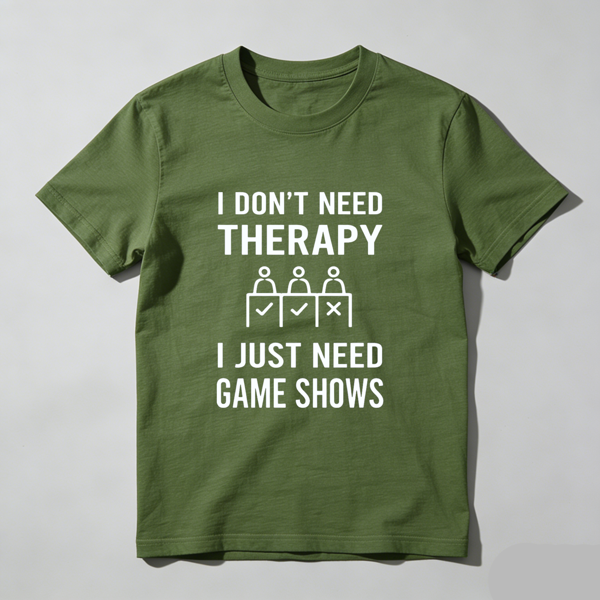 TEECURENT I Dont Need Therapy I Just Need Game Shows T Shirt Funny Humor For Game Show Fans And Contestants