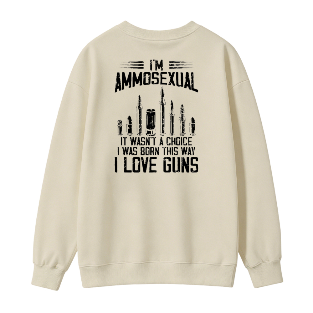 I Love Guns Ammunition Graphic Print Sweatshirt