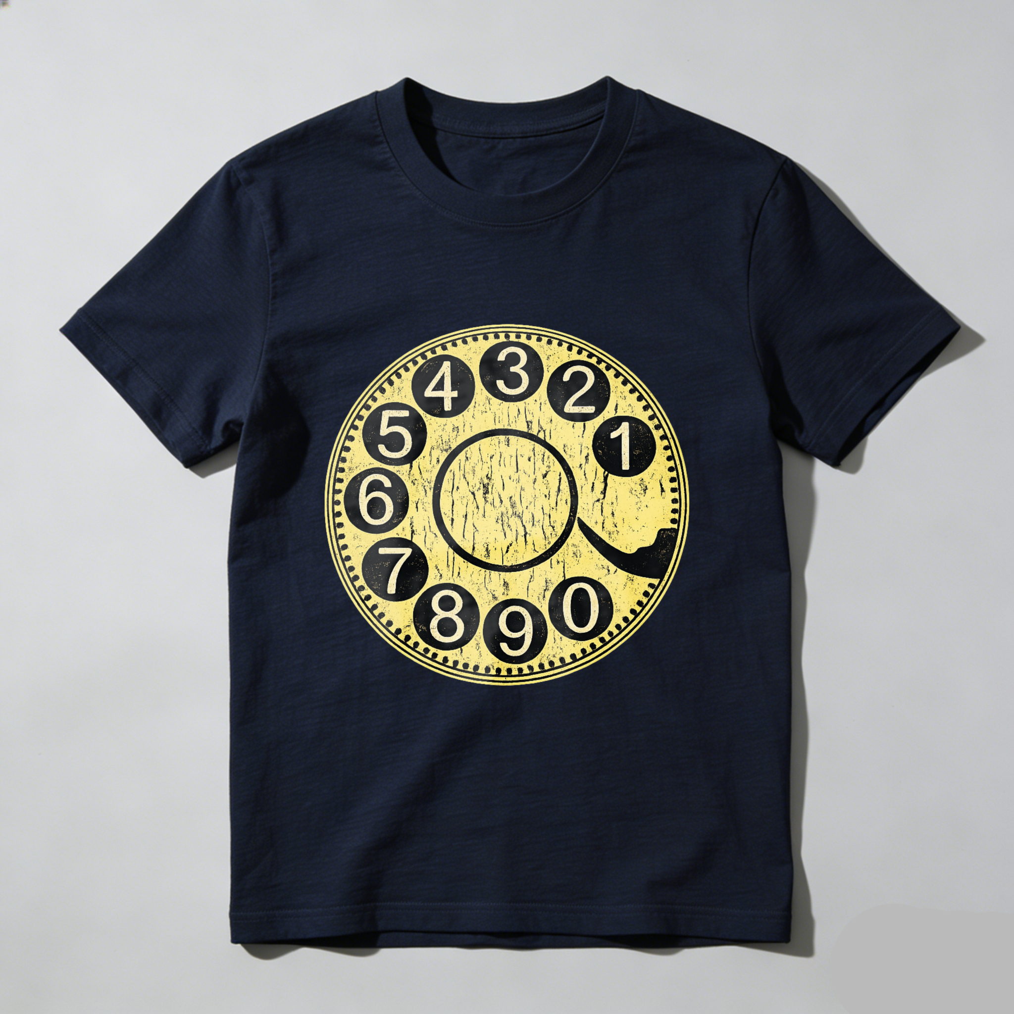 Vintage Rotary Dial Phone T-Shirt Made In Usa Retro Telephone Design Black Cotton Shirt Unisex Classic Style Gift For Tech Enthusiasts
