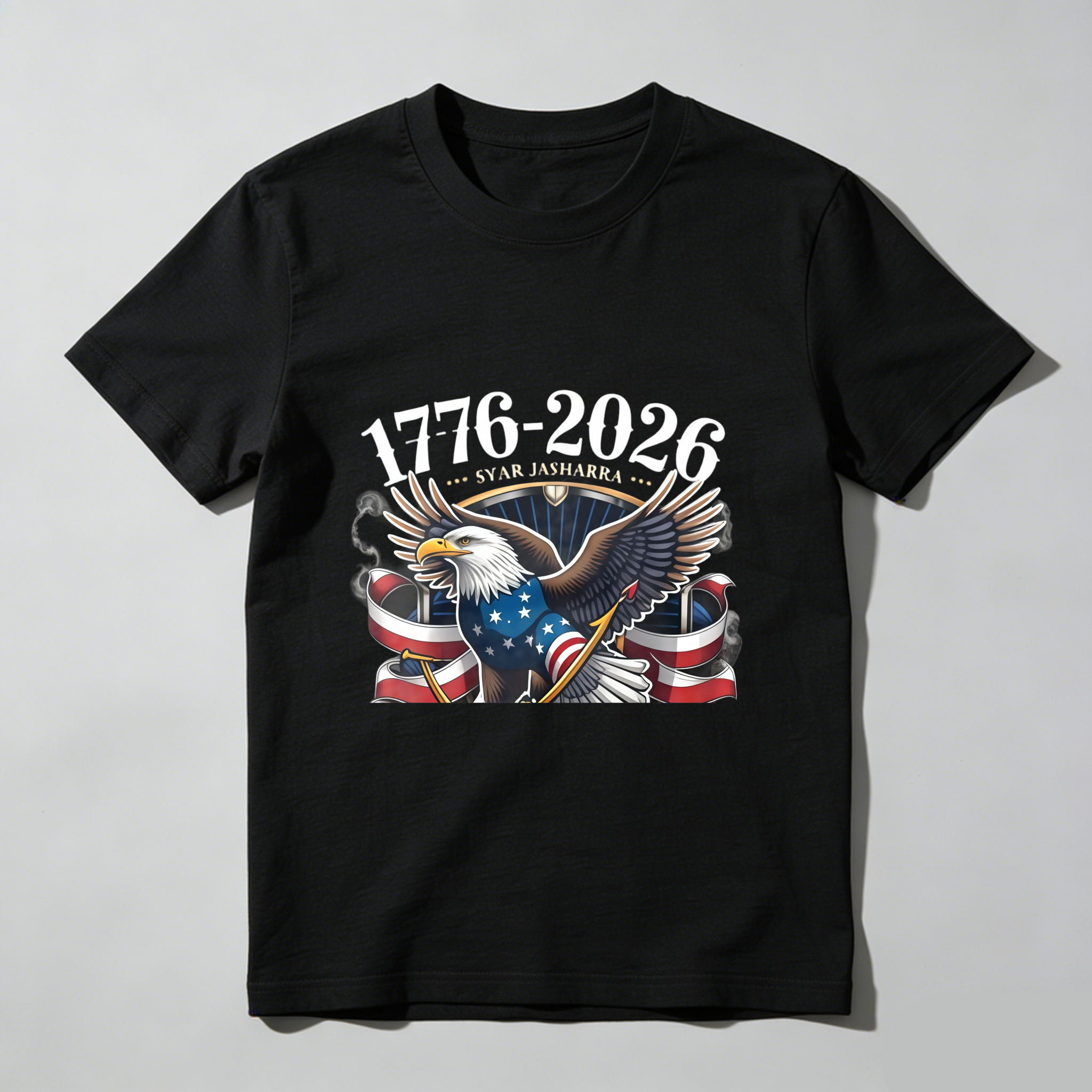 TEECURENT T-SHIRT  Eagle Flag Stars Stripes 1776 2026 America