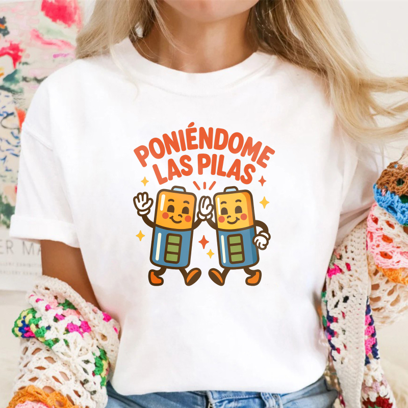 Battery Characters With Text Poniedome Las Pilas Unisex Classic T-shirt