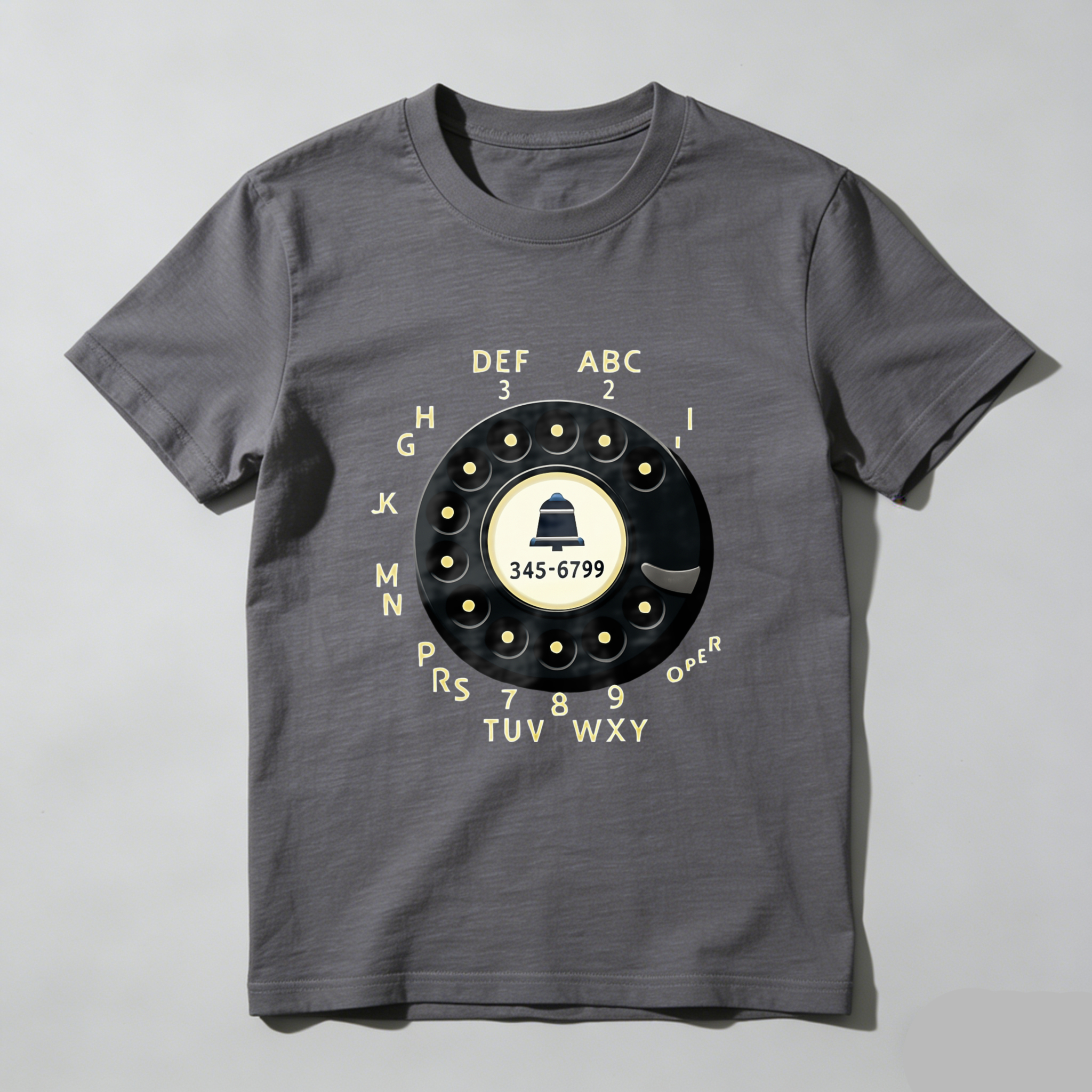 Vintage Rotary Dial Phone T-Shirt Made In Usa Classic Telephone Design Black Cotton Shirt For Men And Women Retro Communication Style Gift Idea