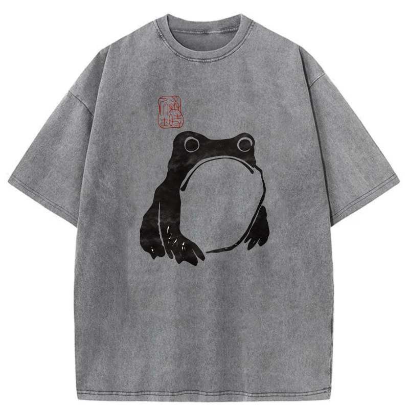 White Frog With Open Mouth Design tshirt 100% cotton