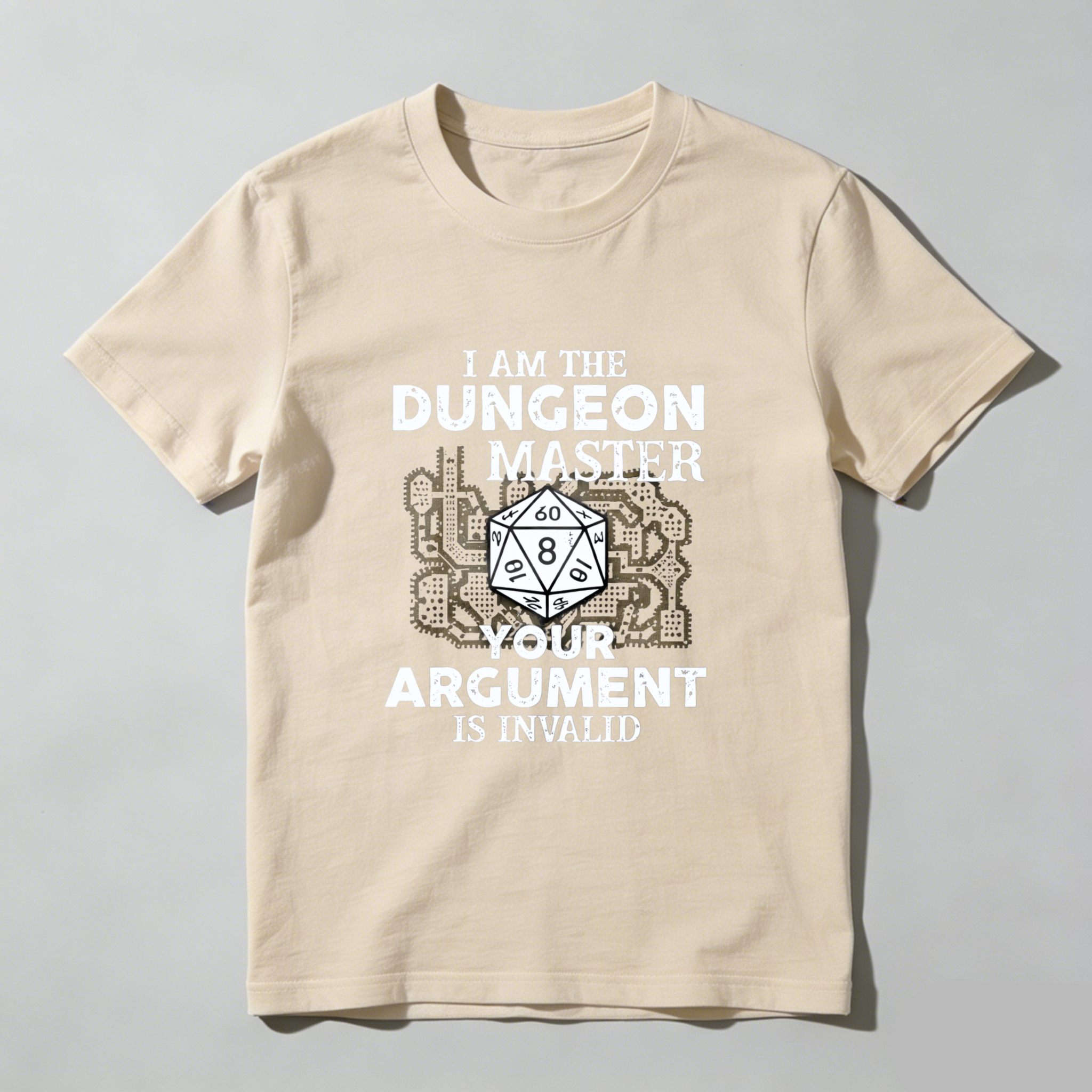 TEECURENT I Am The Dungeon Master Your Argument Is Invalid D20 Dice T-Shirt For Dnd Gamers Role Playing Game Rpg Shirt
