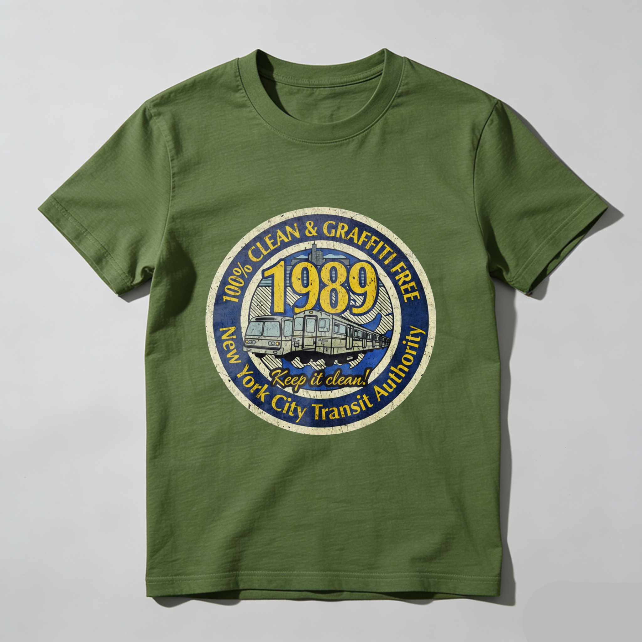 New York City Transit Authority 1989 Clean And Graffiti Free T Shirt Keep It Clean Vintage Design Black Men Women Unisex Apparel