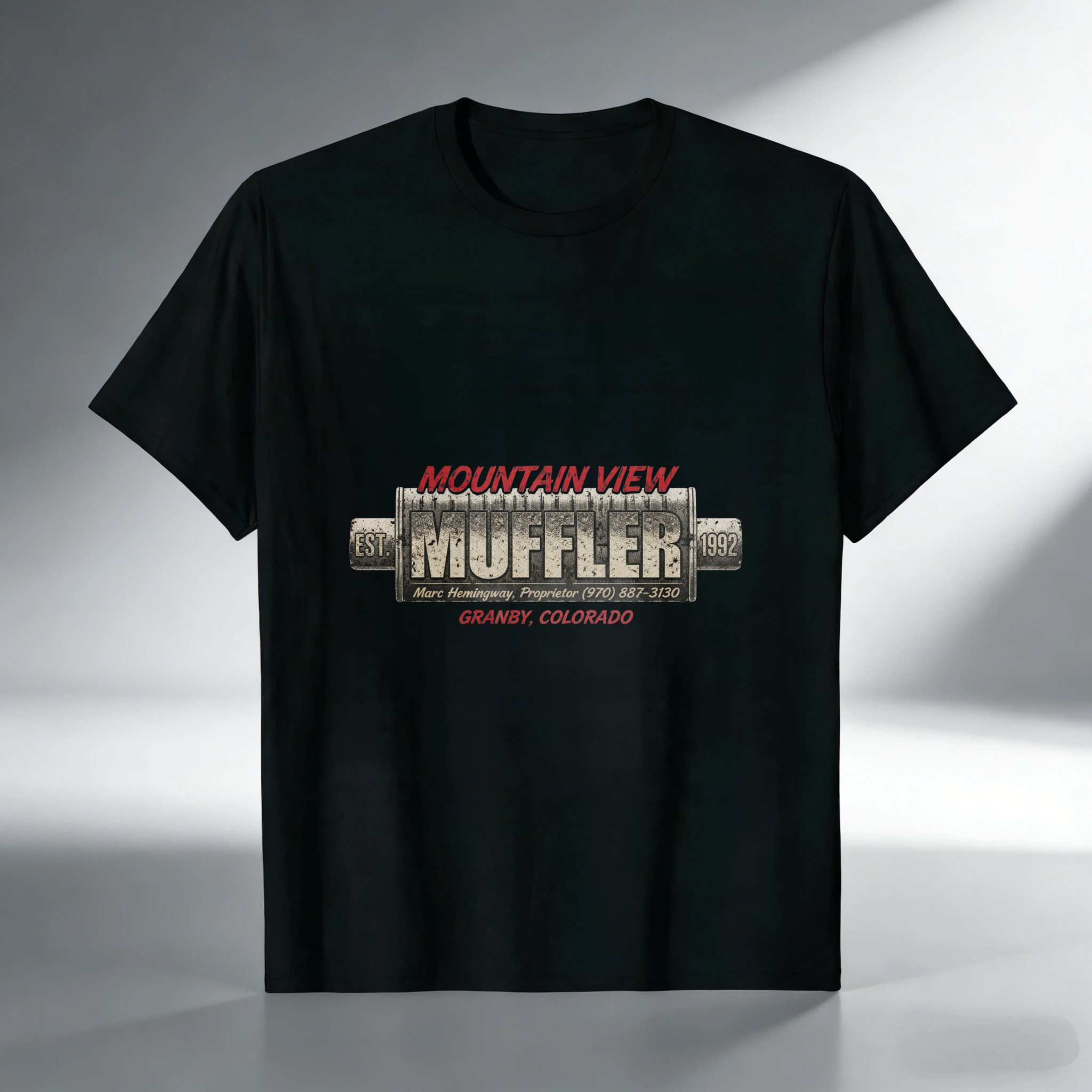 Mountain View Muffler Granby Colorado Established 1982 Auto Repair Shop T-Shirt