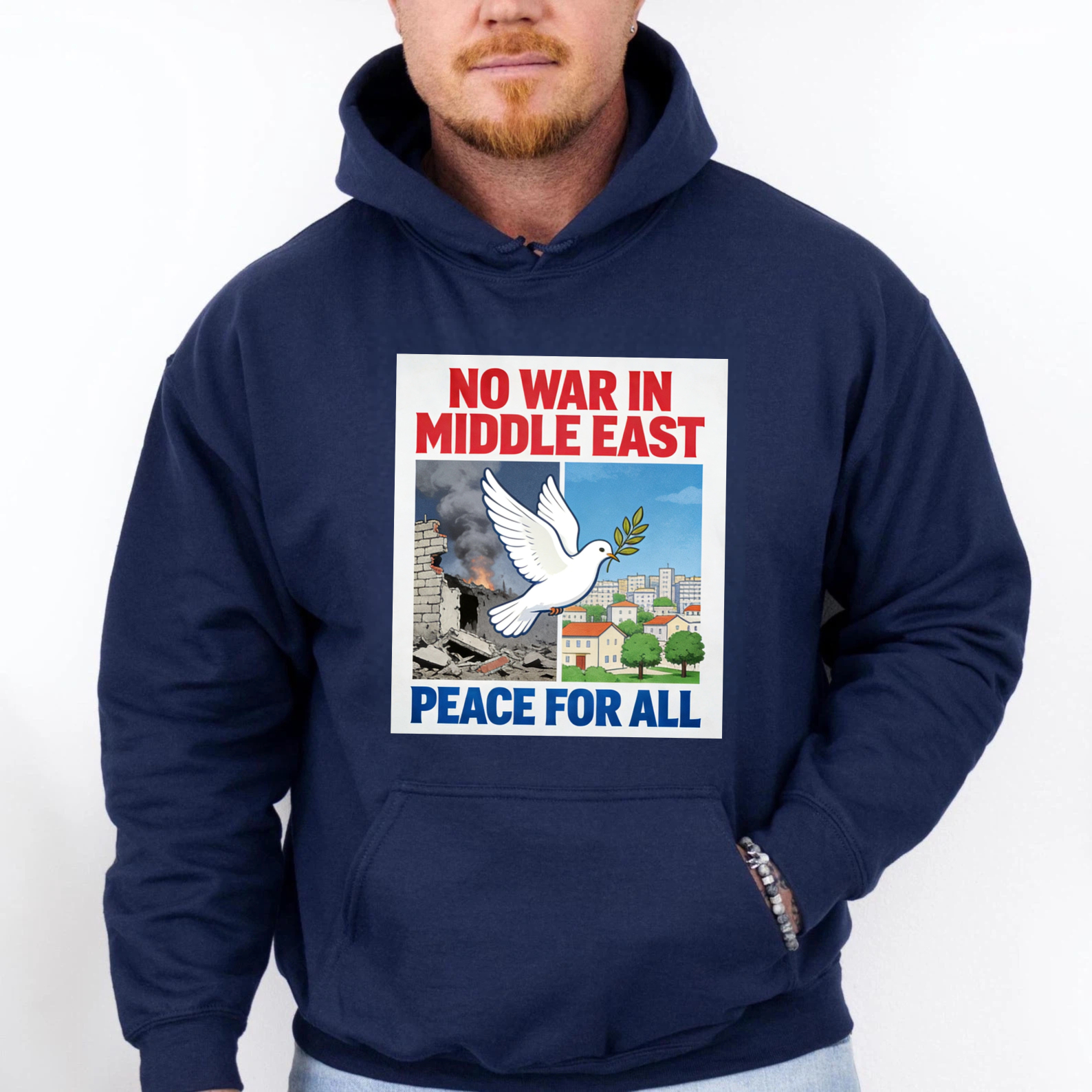 TEECURENT No War In Middle East Peace For All Hoodie With Dove And Olive Branch Design Anti War Statement Sweatshirt For Men Women Unisex Apparel