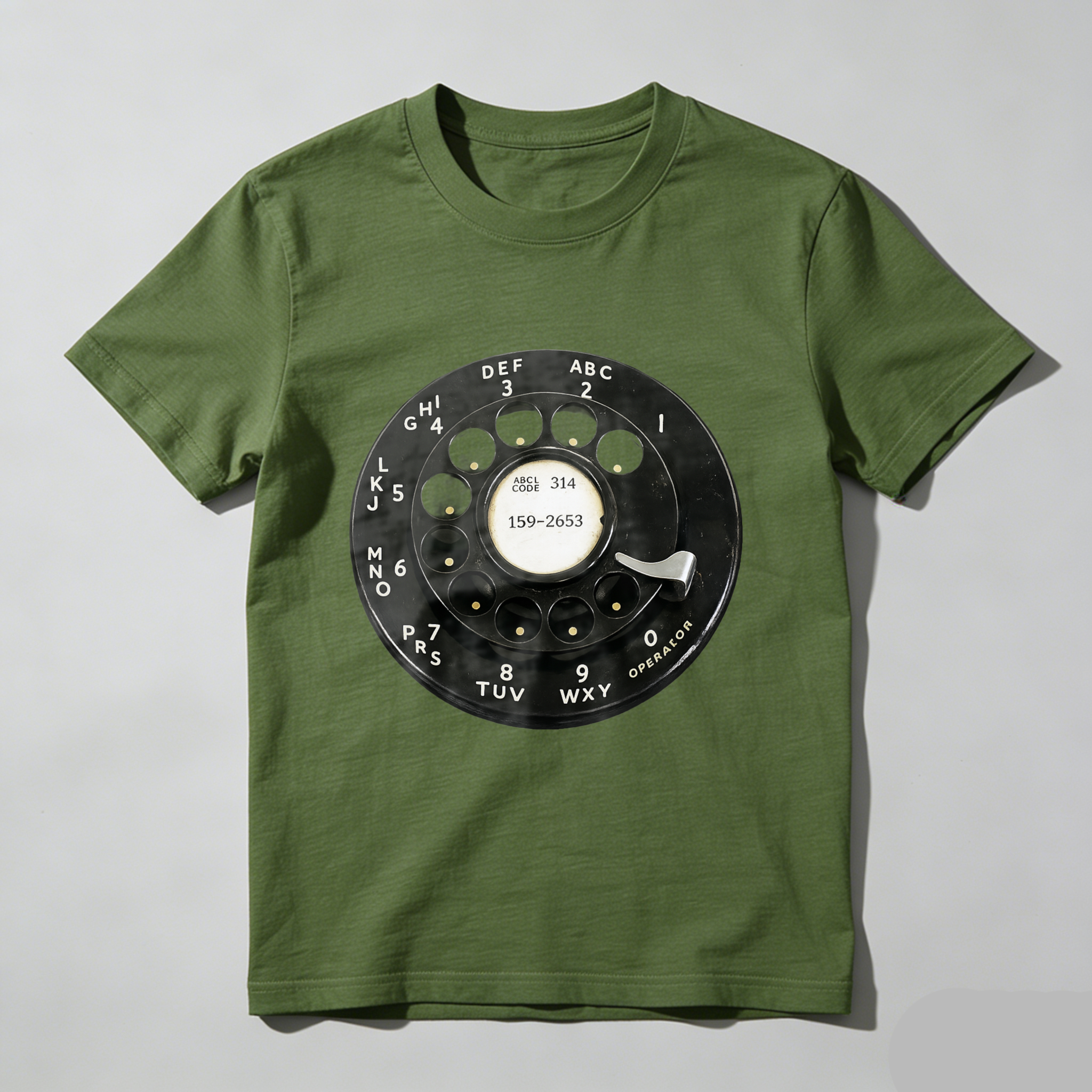 Vintage Rotary Phone Dial Design T Shirt Made In Usa Retro Telephone Graphic Unisex Black Tee