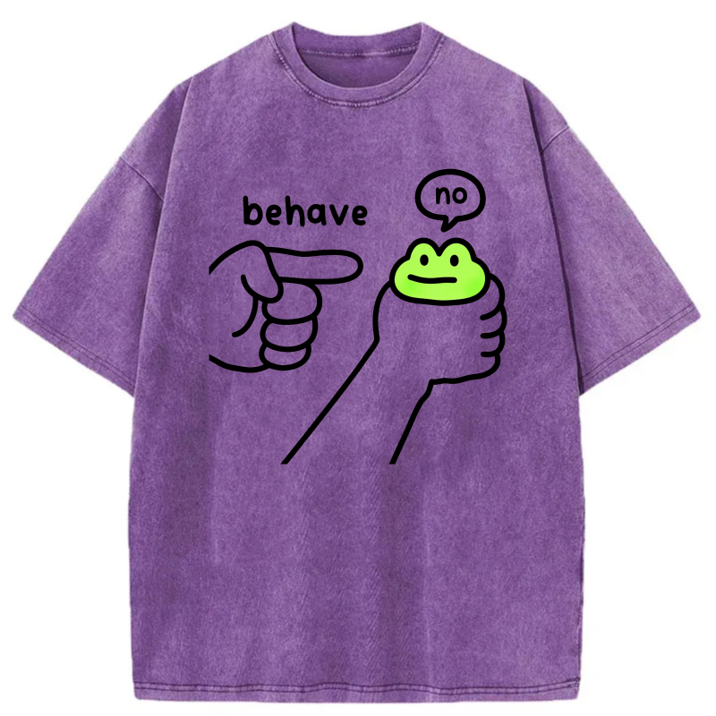 Behave No Frog Hand Pointing tshirt 100% cotton