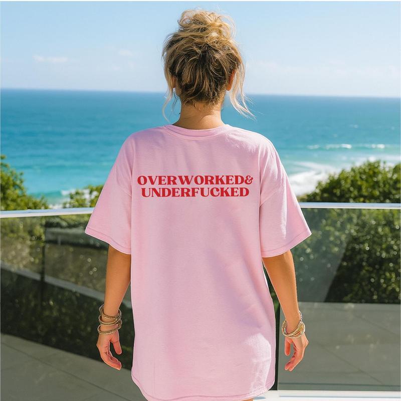Funny Sexual innuendo Overworked & Underfucked Unisex T-Shirt, Sweatshirt , Hoodie, Sex Joke Funny Graphic Tee - Gifts for Everyone 100% Cotton From USA