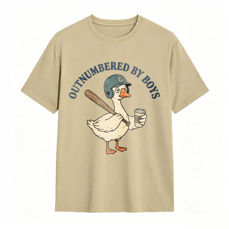 Comfort Colors Outnumbered By Boys Baseball Mom Goose Funny T-shirt