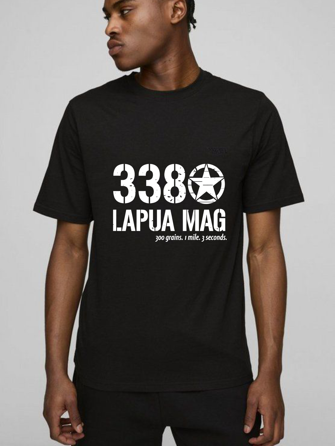 TEECURENT 338 Lapua Mag 300 Grains 1 Mile 3 Seconds Pure Cotton Short Sleeve T Shirt-TeeCurent