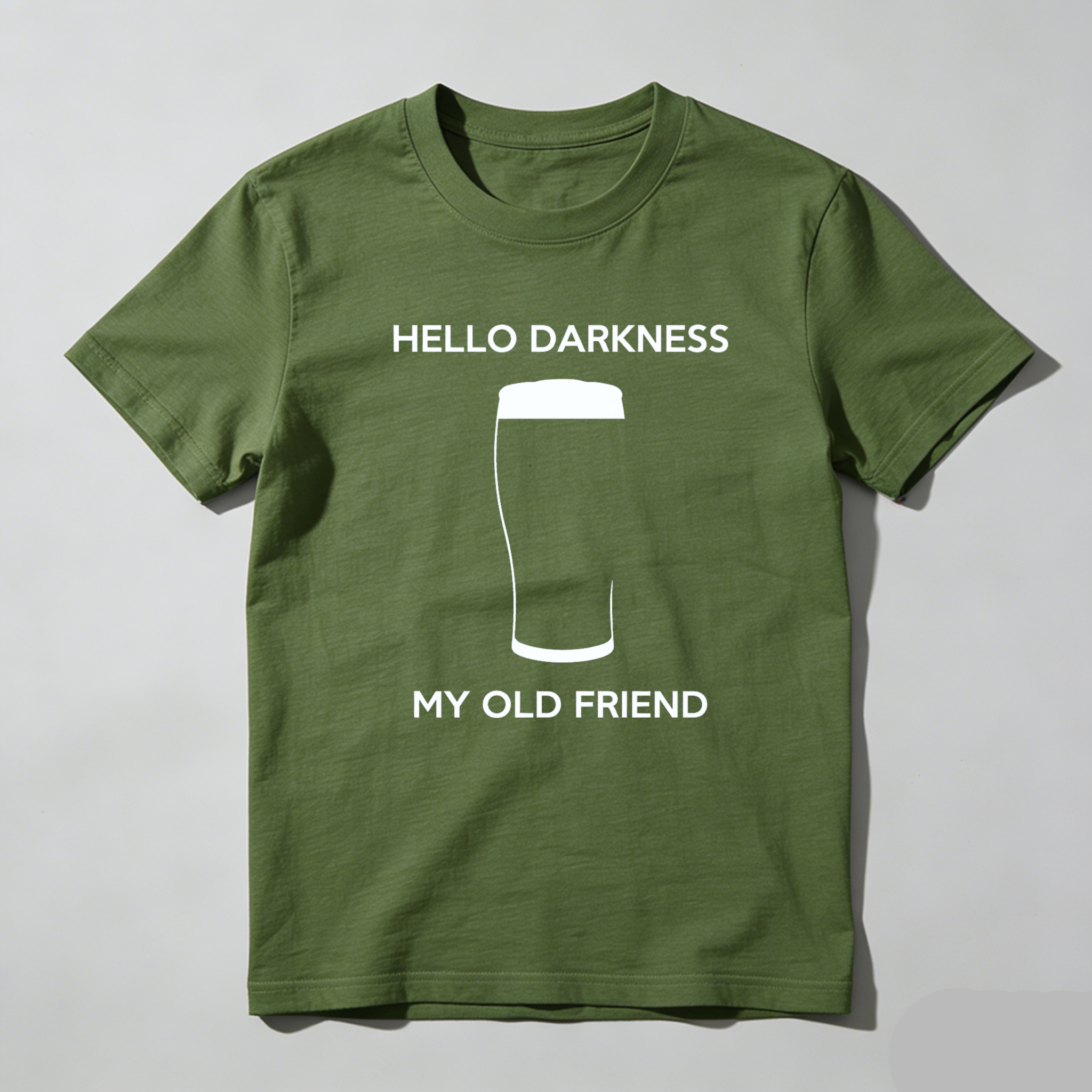 TEECURENTHello Darkness My Old Friend Beer Glass T Shirt Black Humor Funny Quote Men Women Casual Top-TeeCurent