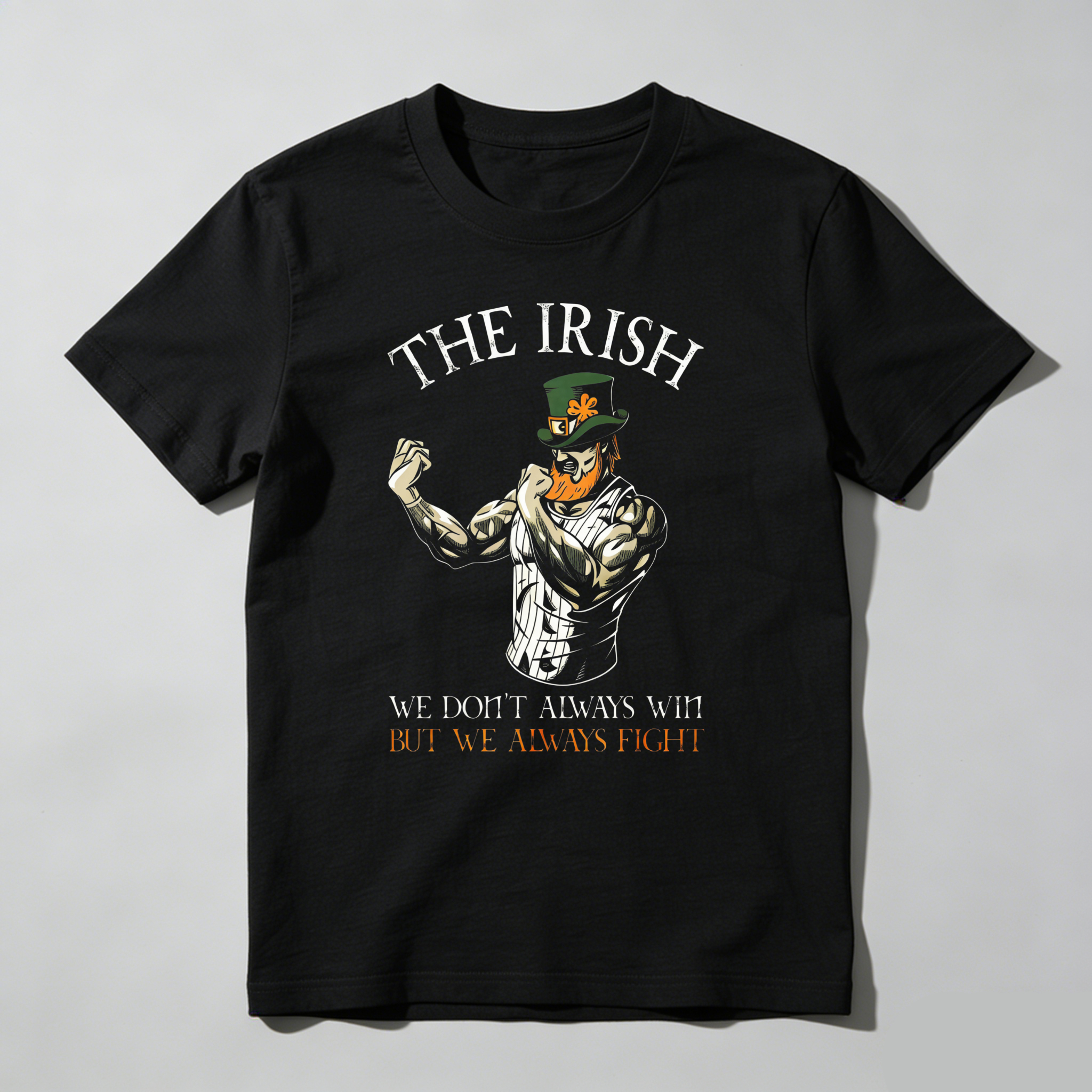 TEECURENT Irish Warrior Fighting Spirit Pure Cotton Short Sleeve T-Shirt-TeeCurent