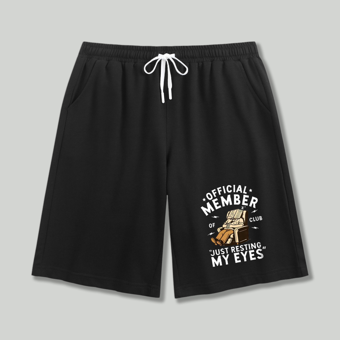 Official Member Of Just Resting My Eyes Club Funny Lounge Chair Graphic Shorts