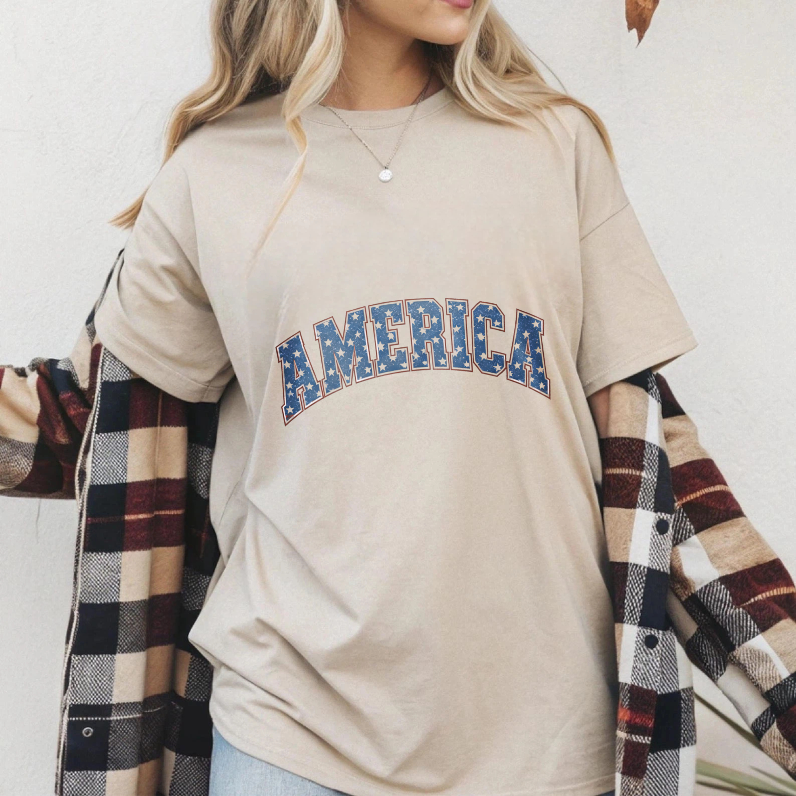 TEECURENT America Patriotic Stars And Stripes T Shirt Black Unisex Casual Top For Men Women WOMEN