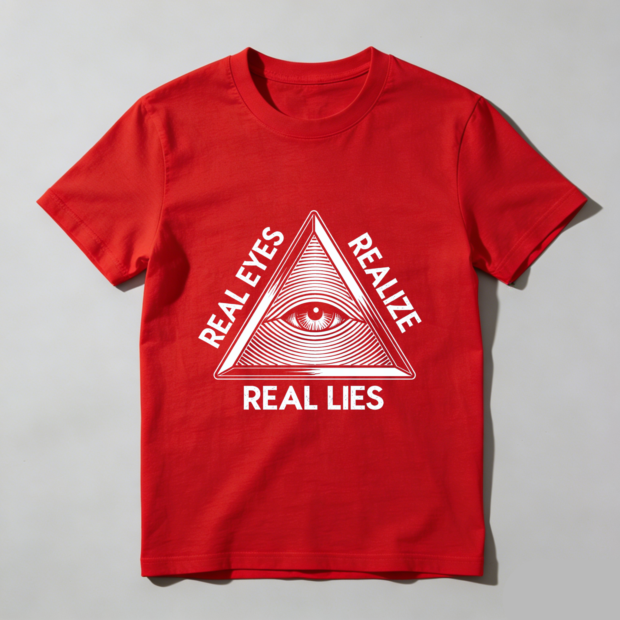 TEECURENT  Real Eyes Realize Real Lies Pyramid Eye Symbol(4) TEECURENT
