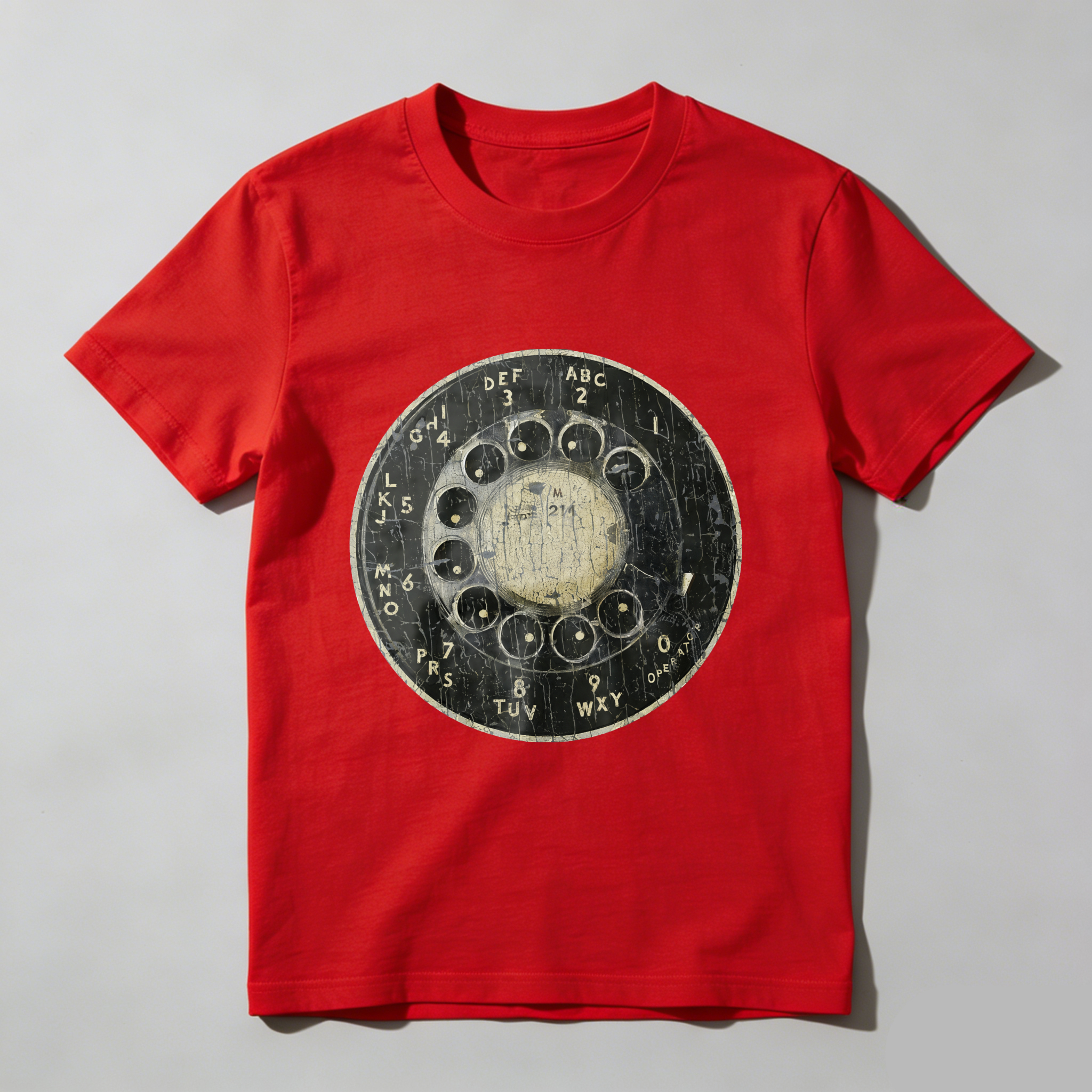 Vintage Rotary Dial Phone T-Shirt Made In Usa Retro Telephone Design Black Cotton Shirt Unisex Classic Style Gift For Tech Enthusiasts