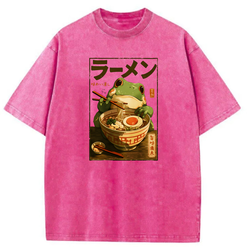 Frog Eating Ramen With Chopsticks And Bowl tshirt 100% cotton