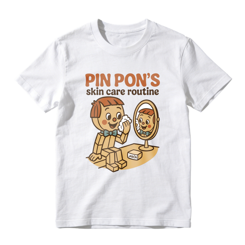 Pin Pons Skin Care Routine Cartoon Character Unisex Classic T-shirt