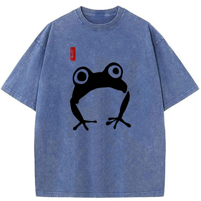 White Frog With Red Mark tshirt 100% cotton