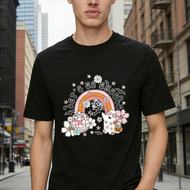Lets Go Disco Rainbow Disco Ball Cat Flowers Stars Unisex Classic T-shirt