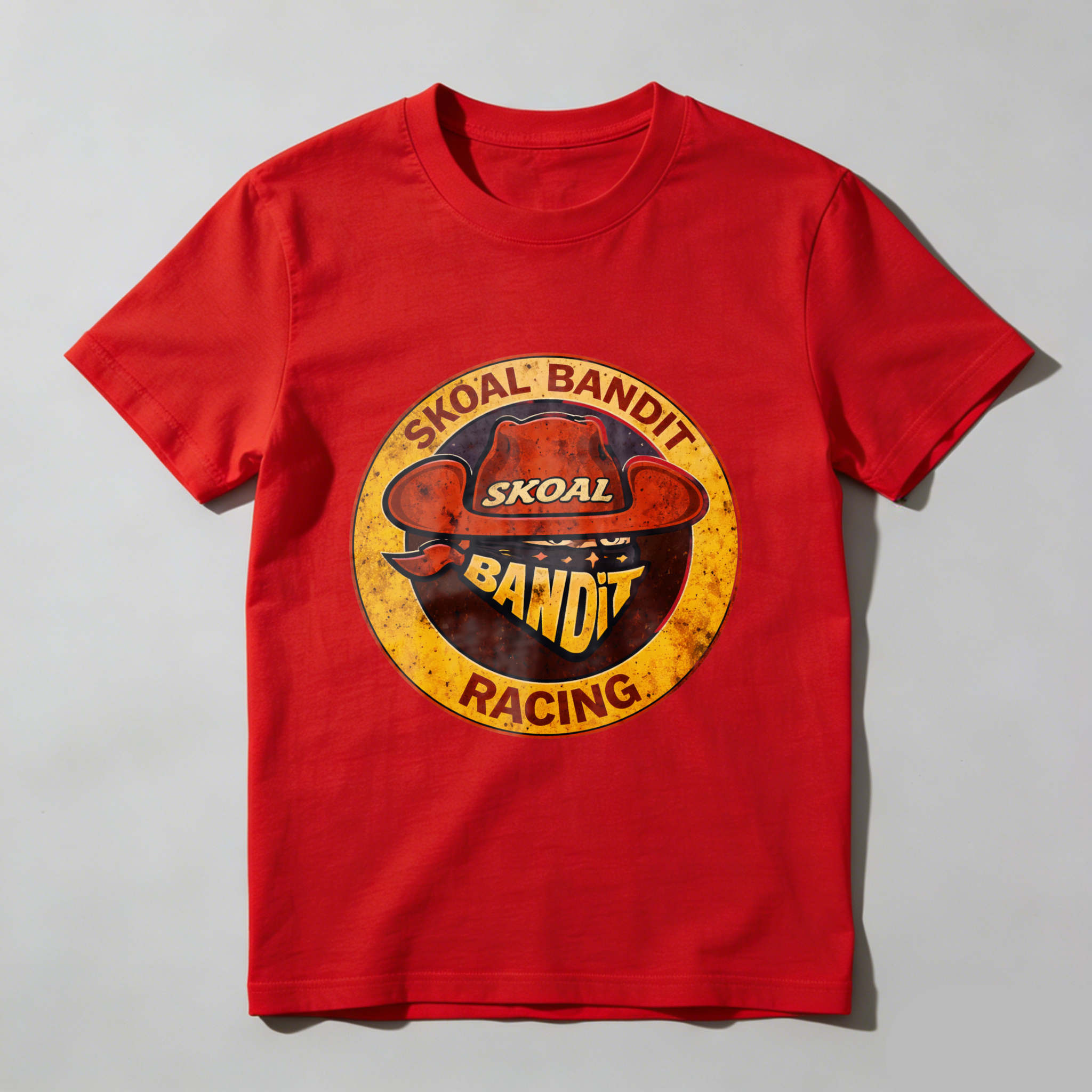 Skual Bandit Racing T Shirt Vintage Logo Design Black Cotton Men Women Unisex Casual Wear