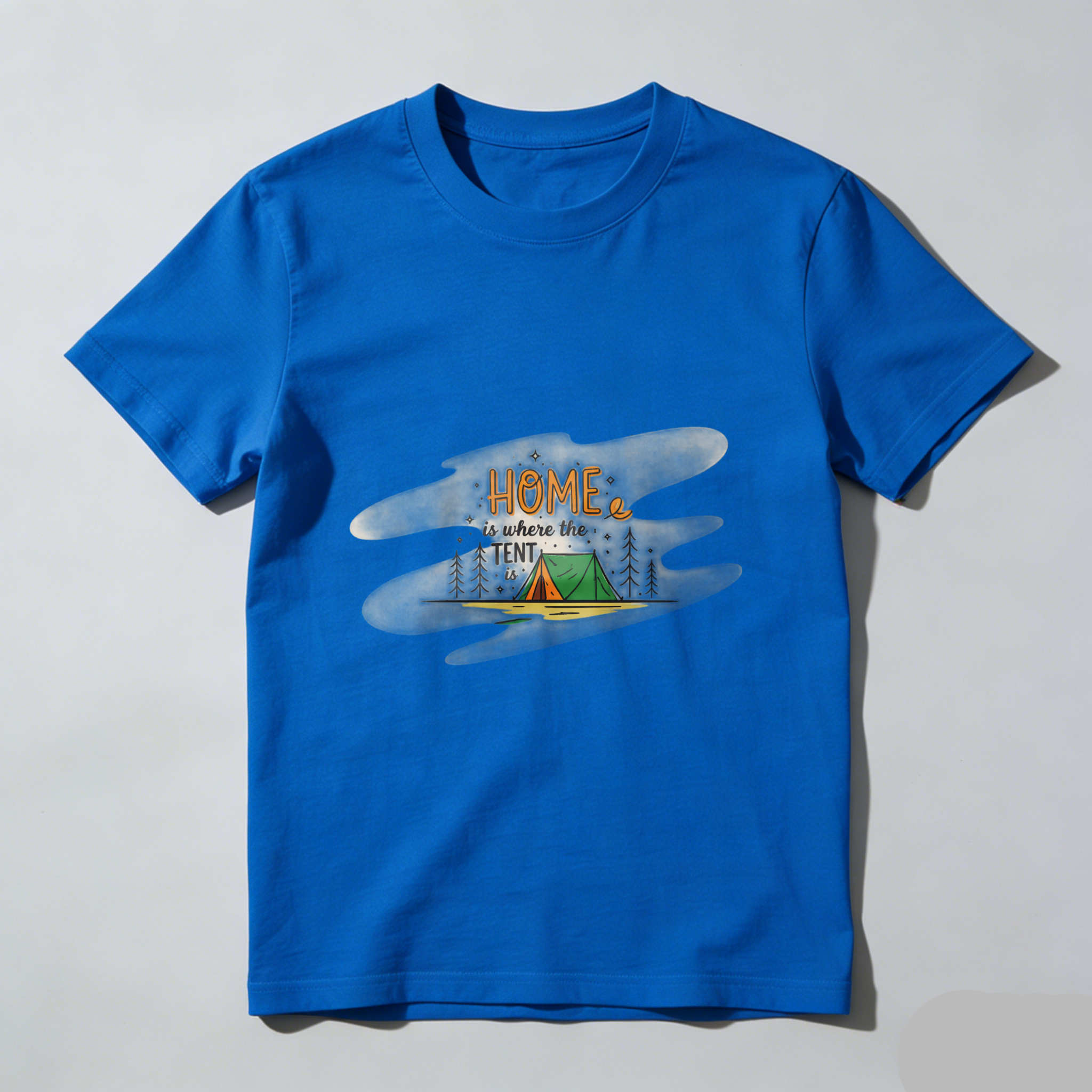 TEECURENT Home Is Where The Tent Is Camping T Shirt Outdoor Adventure Tee For Nature Lovers WOMEN