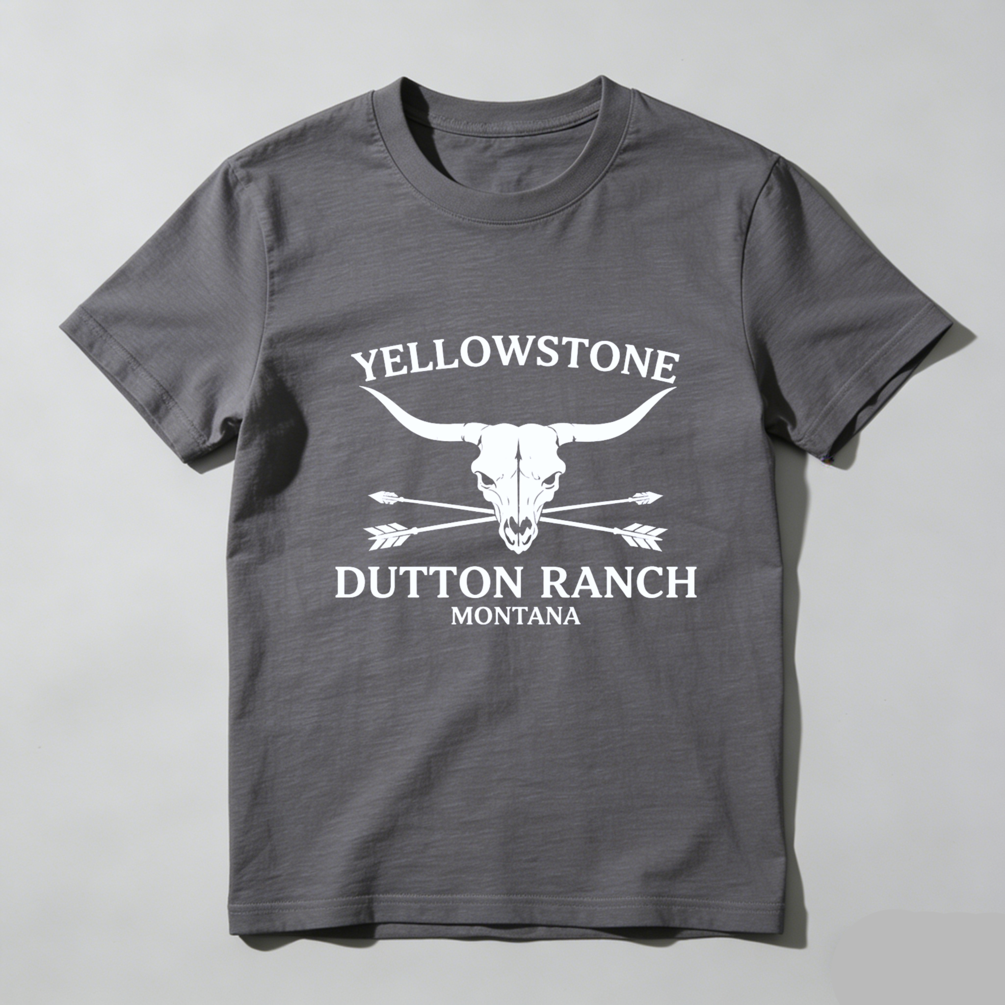 TEECURENT Yellowstone Dutton Ranch Montana Cow Skull T Shirt Black Men Women Western Cowboy Outfit Gift For Fans Of The Tv Show