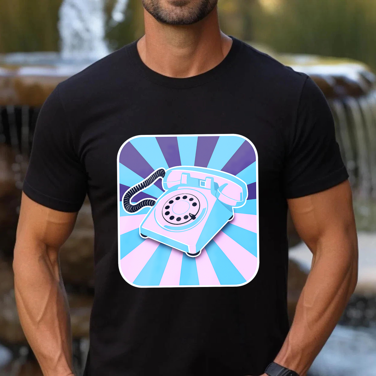 Retro Telephone Graphic T Shirt Made In Usa Vintage Phone Design Unisex Casual Wear