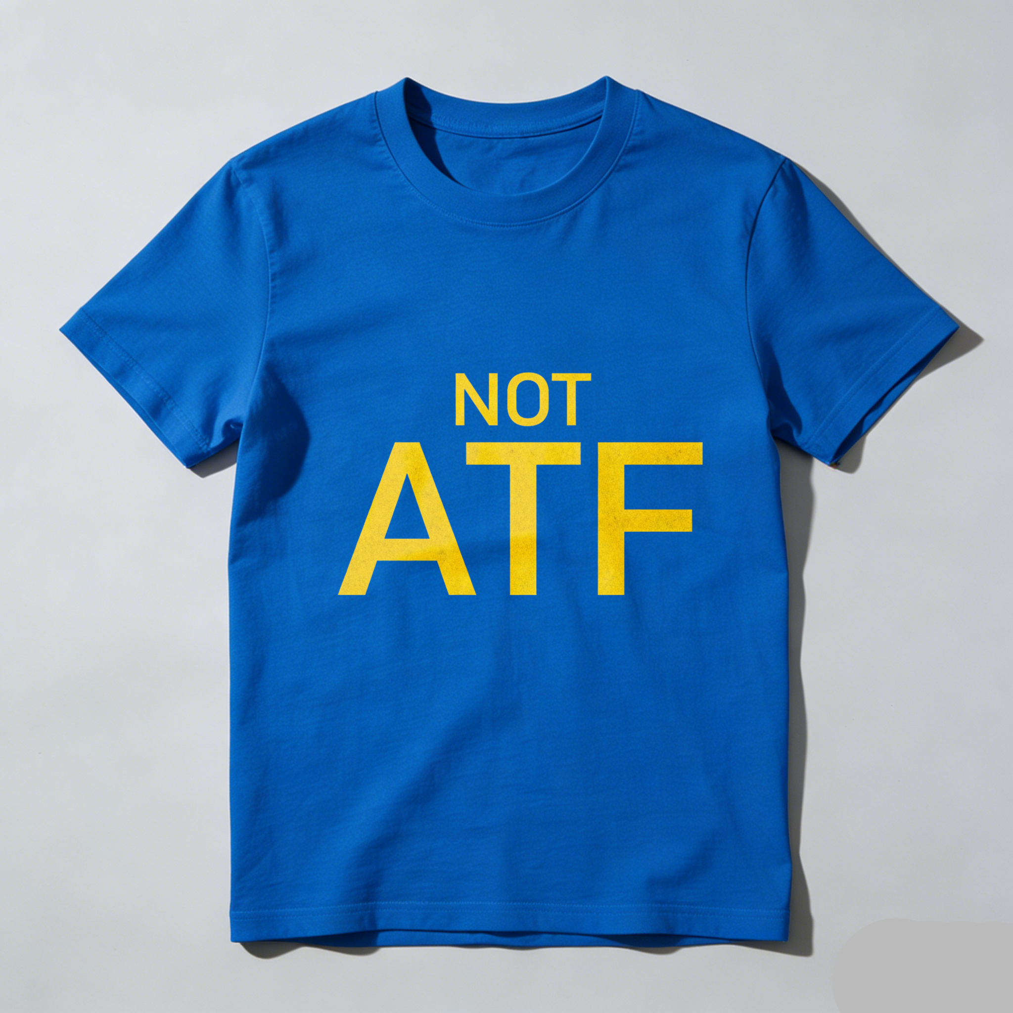 TEECURENTNot Atf T Shirt Black Yellow Text Statement Tee Men Women Unisex Casual Wear-TeeCurent