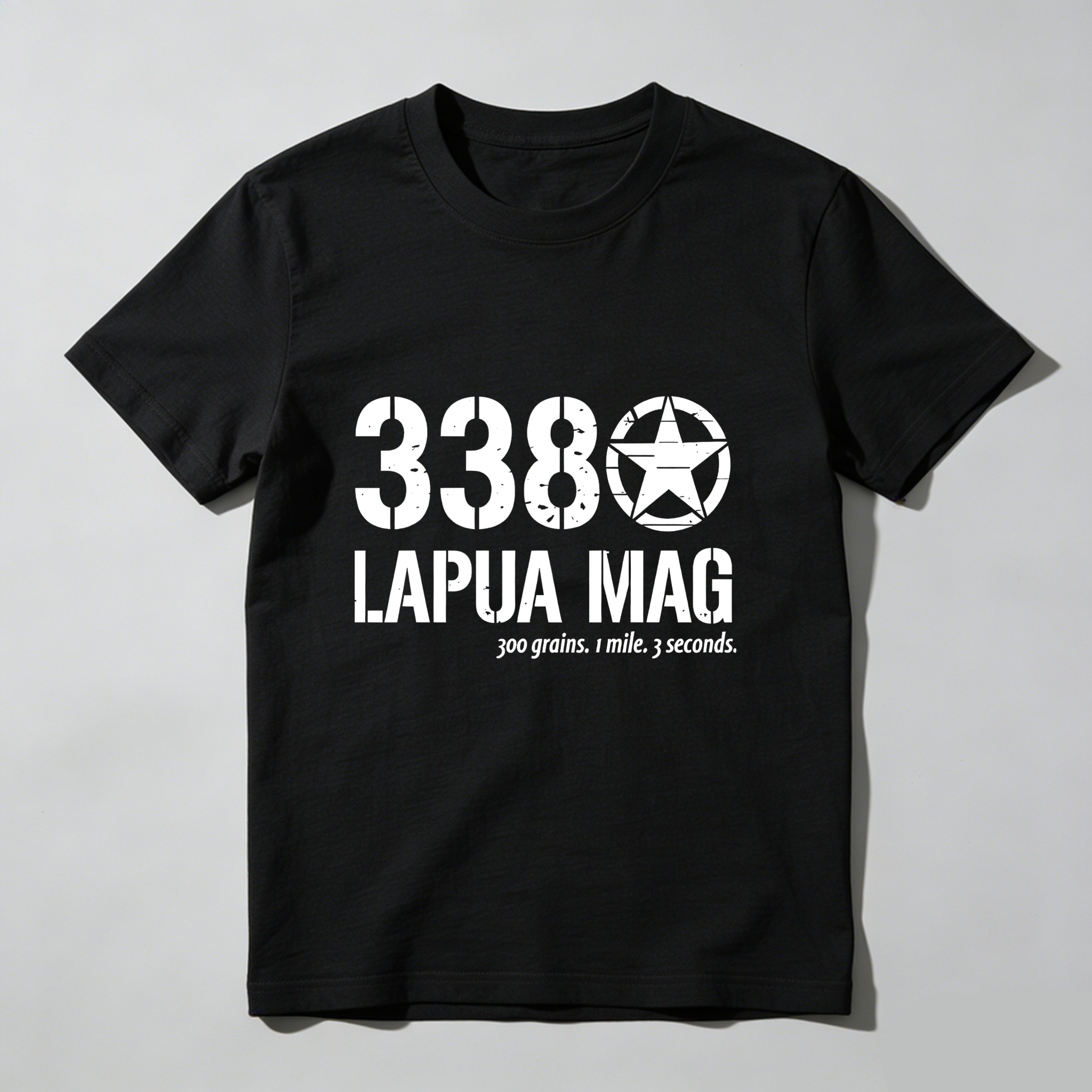 TEECURENT 338 Lapua Mag 300 Grains 1 Mile 3 Seconds Pure Cotton Short Sleeve T Shirt-TeeCurent