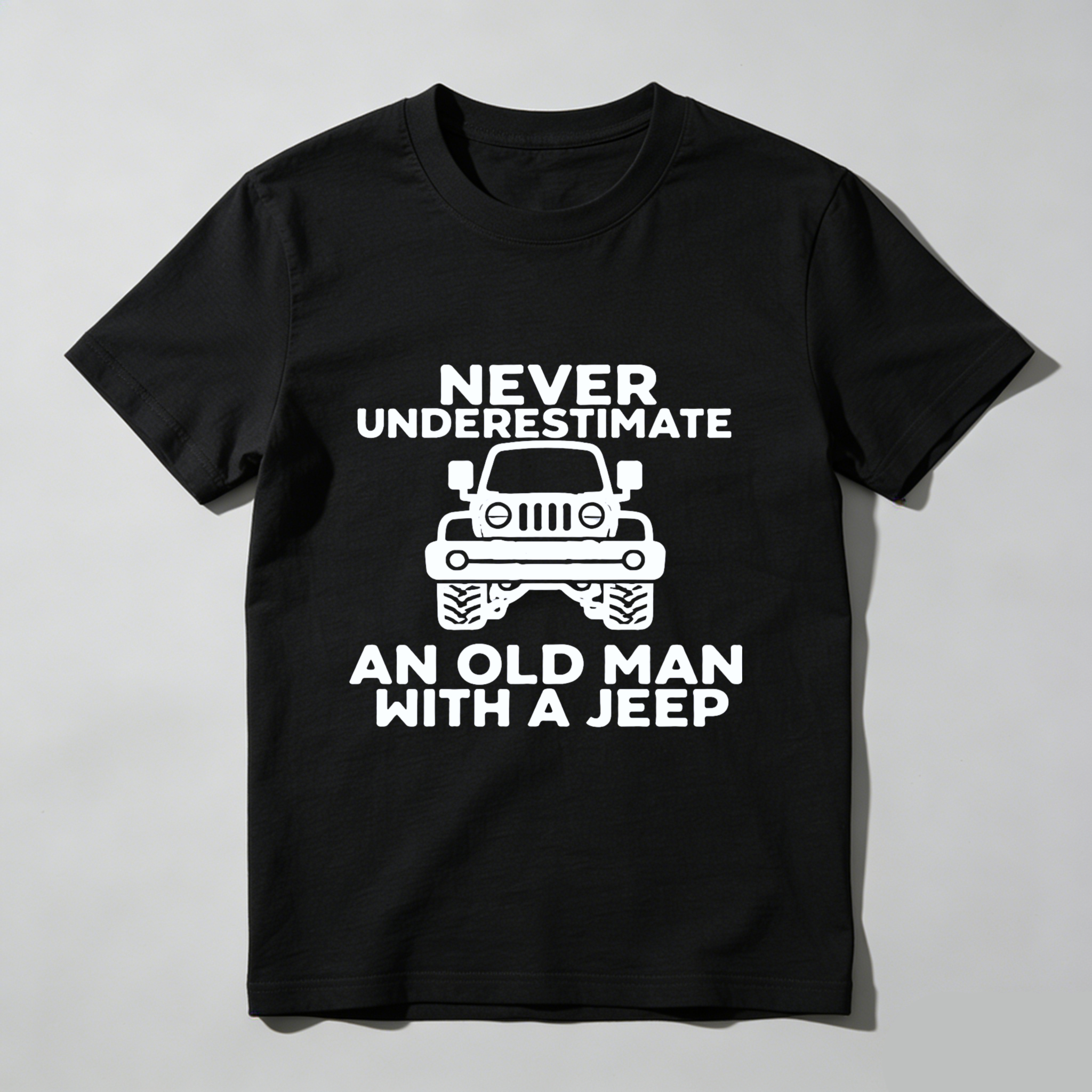 Never Underestimate An Old Man With A Jeep T-Shirt For Men Jeep Lover Gift Funny Car Shirt Outdoor Adventure Wear