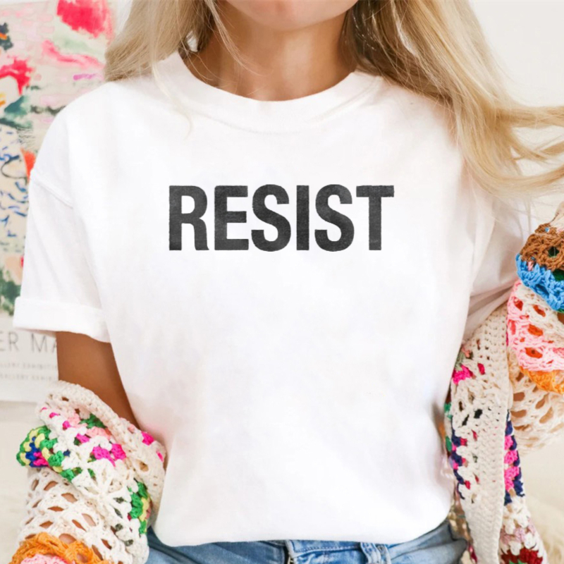 Resist Text Graphic T-shirt